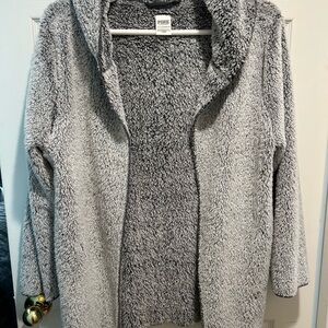 PINK Victoria's Secret Gray Teddy Jacket with Shawl Collar